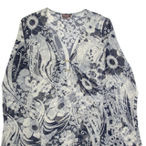 PHASE EIGHT Womens Day Dress Black Crazy Pattern Long Sleeve Knee Length UK 8