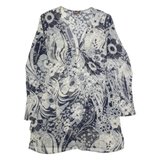 PHASE EIGHT Womens Day Dress Black Crazy Pattern Long Sleeve Knee Length UK 8