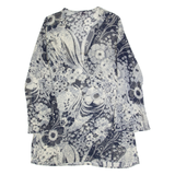 PHASE EIGHT Womens Day Dress Black Crazy Pattern Long Sleeve Knee Length UK 8