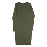 ZARA TRAFALUC Womens Bodycon Dress Green Long Sleeve Midi S