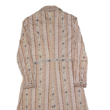 MYRIAM Womens Day Dress Brown 90s Striped Long Sleeve Long L