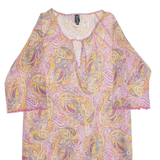 BELLADONNA Womens Day Dress Pink Paisley Knee Length S
