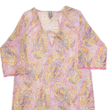 BELLADONNA Womens Day Dress Pink Paisley Knee Length S