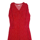 BODEN Womens Tea Dress Red Polka Dot Long Sleeve Long UK 10