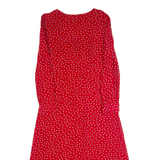 BODEN Womens Tea Dress Red Polka Dot Long Sleeve Long UK 10