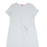 JOULES Womens A-Line Dress Blue Striped Short Sleeve Long UK 12