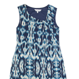 EAST Womens Bodycon Dress Blue Crazy Pattern Sleeveless Knee Length UK 10