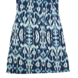 EAST Womens Bodycon Dress Blue Crazy Pattern Sleeveless Knee Length UK 10