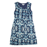 EAST Womens Bodycon Dress Blue Crazy Pattern Sleeveless Knee Length UK 10