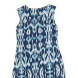 EAST Womens Bodycon Dress Blue Crazy Pattern Sleeveless Knee Length UK 10