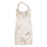 KAREN MILLEN Womens Bodycon Dress Silver Sleeveless Knee Length UK 12