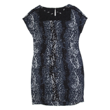 MINT VELVET Womens Shift Dress Grey Spotted Short Sleeve Midi UK 14