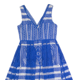 PHASE EIGHT Womens A-Line Dress Blue Lace Sleeveless Midi UK 12