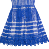 PHASE EIGHT Womens A-Line Dress Blue Lace Sleeveless Midi UK 12