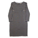 PHASE EIGHT Womens Bodycon Dress Black Spotted Long Sleeve Knee Length UK 8