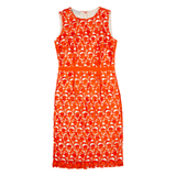 HOBBS LONDON Womens Bodycon Dress Red Lace Sleeveless Midi UK 10