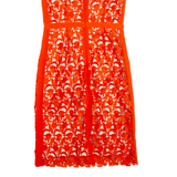 HOBBS LONDON Womens Bodycon Dress Red Lace Sleeveless Midi UK 10