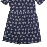 BODEN Womens Fit & Flare Dress Blue Spotted Short Sleeve Knee Length UK 12