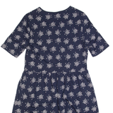 BODEN Womens Fit & Flare Dress Blue Spotted Short Sleeve Knee Length UK 12