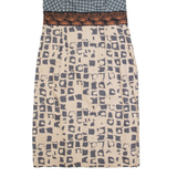 MONSOON Womens Pencil Dress Cream Crazy Pattern Sleeveless Midi UK 12