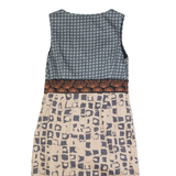 MONSOON Womens Pencil Dress Cream Crazy Pattern Sleeveless Midi UK 12