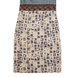 MONSOON Womens Pencil Dress Cream Crazy Pattern Sleeveless Midi UK 12