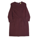 HOBBS LONDON Womens Pencil Dress Purple Long Sleeve Knee Length UK 16