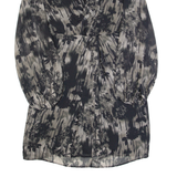 MINT VELVET Womens Day Dress Grey Crazy Pattern Long Sleeve Knee Length UK 10