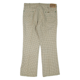 LEE Houndstooth Womens Trousers Beige Regular Flared W36 L30
