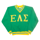 RUSSELL ATHLETIC Fraternity Mens Sweatshirt Green V-Neck USA S