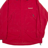 TIMBERLAND Mens Jacket Red Nylon Hooded XL