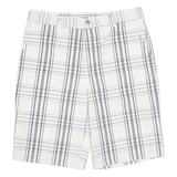 DICKIES Mens Workwear Shorts White Check XL W38