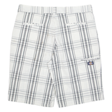 DICKIES Mens Workwear Shorts White Check XL W38