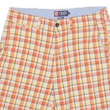 CHAPS Mens Chino Shorts Orange 90s Check M W33