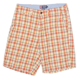 CHAPS Mens Chino Shorts Orange 90s Check M W33