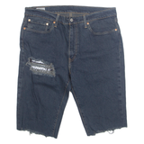 LEVI'S Cut Off Distressed Premiumj E 511 Mens Denim Shorts Blue L W36
