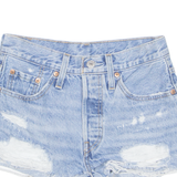 LEVI'S Cut Off Distressed 501 Womens Denim Shorts Blue XXS W25