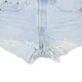 LEVI'S Cut Off Distressed 501 Womens Denim Shorts Blue XS W28