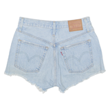 LEVI'S Cut Off Distressed 501 Womens Denim Shorts Blue XS W28