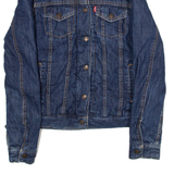 LEVI'S Womens Sherpa Lined Denim Jacket Blue XS