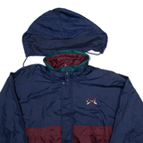 DUNBROOKE Mens Jacket Blue Nylon 90s Hooded XL