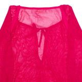 DKNY Womens Oversized Top Pink V-Neck Long Sleeve XS