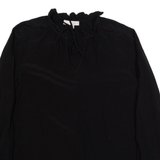 HOBBS LONDON Womens Oversized Blouse Black V-Neck Long Sleeve UK 8