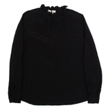 HOBBS LONDON Womens Oversized Blouse Black V-Neck Long Sleeve UK 8
