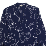 PHASE EIGHT Womens Printed Blouse Blue Long Sleeve Floral UK 12