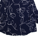 PHASE EIGHT Womens Printed Blouse Blue Long Sleeve Floral UK 12