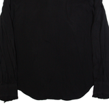 POLO RALPH LAUREN Frill Womens Shirt Black Long Sleeve Viscose UK 10