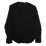 POLO RALPH LAUREN Frill Womens Shirt Black Long Sleeve Viscose UK 10
