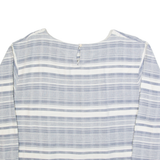MONSOON Womens Printed Top Blue Long Sleeve Striped UK 14