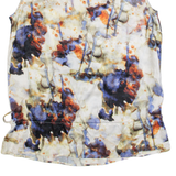 HUGO BOSS Womens Printed Vest Cream Sleeveless Silk Crazy Pattern UK 6